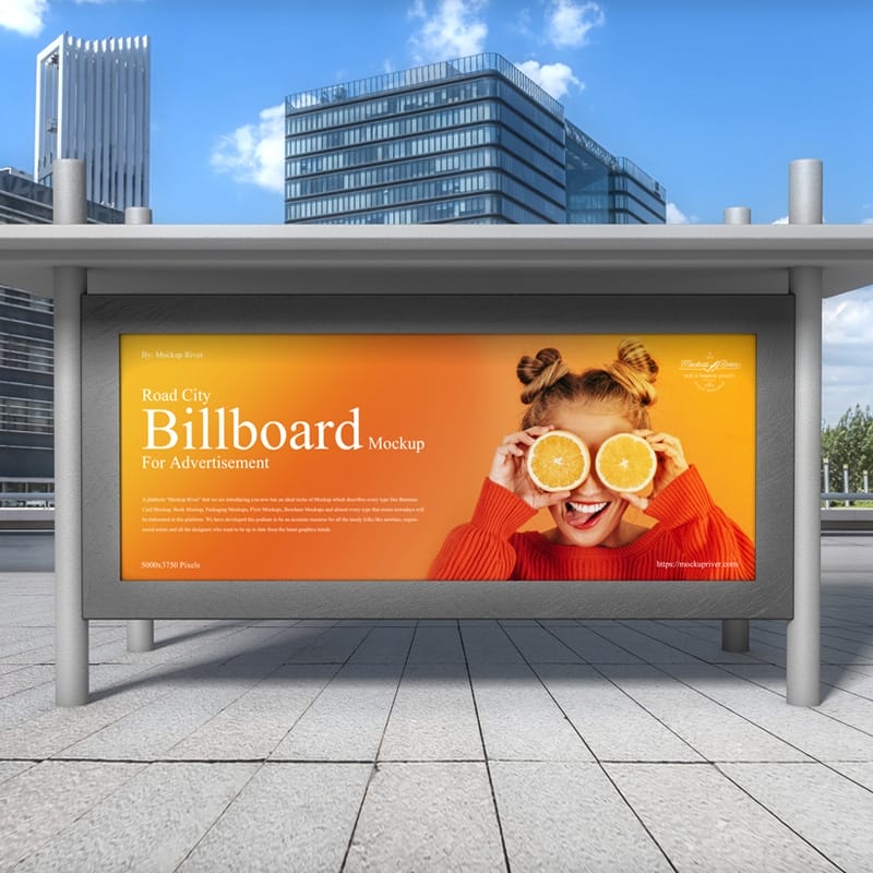Road City Billboard Mockup