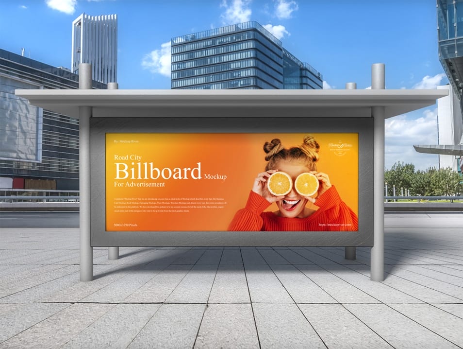 Road City Billboard Mockup