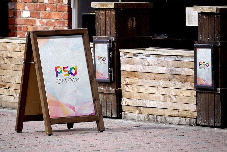 Roadside Sandwich Display Board Mockup