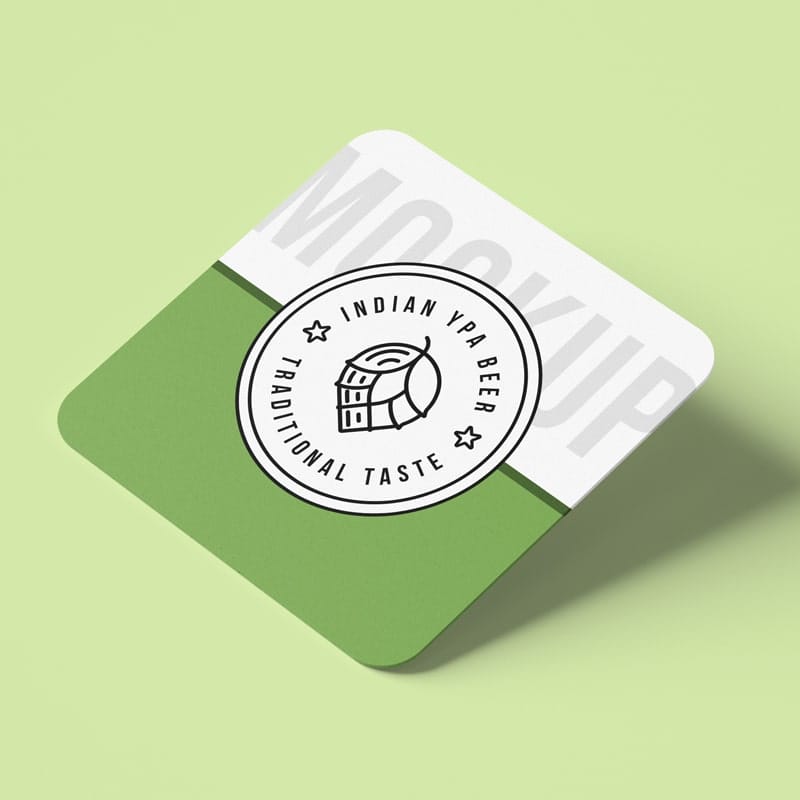 Square Coaster Mockup
