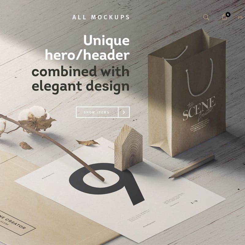 Sun Light Scene With Envelope And Papers Mockup Isometric