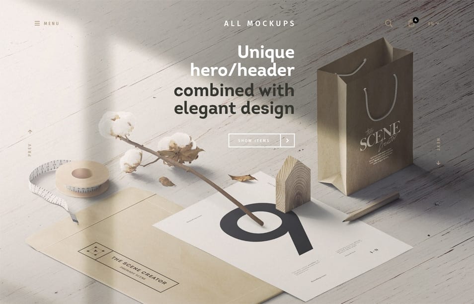 Sun Light Scene With Envelope And Papers Mockup Isometric