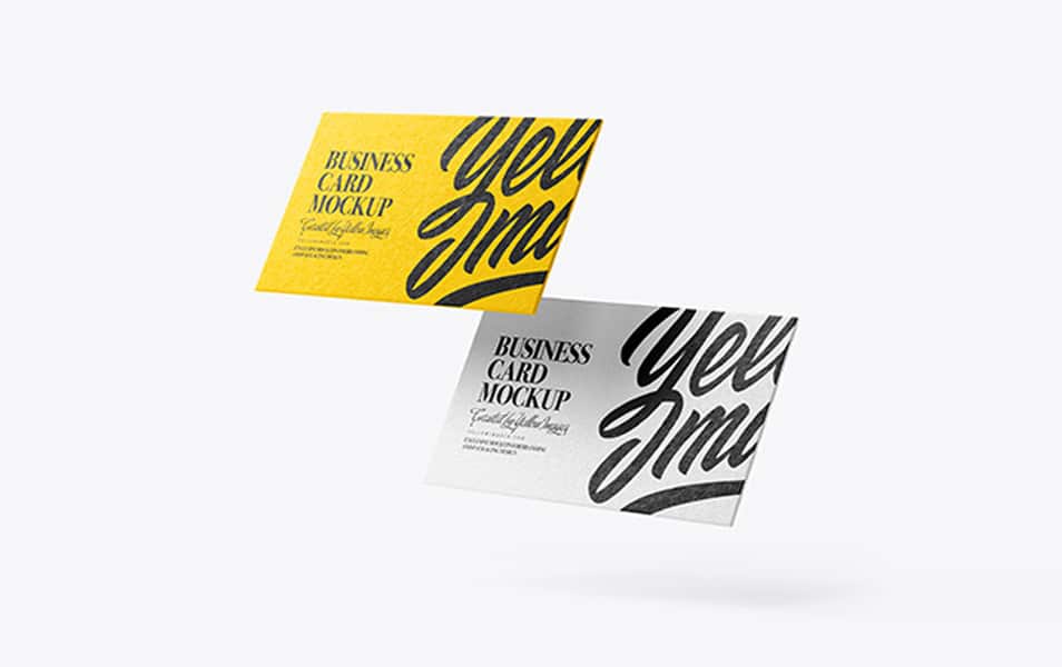 Two Paper Textured Business Cards Mockup