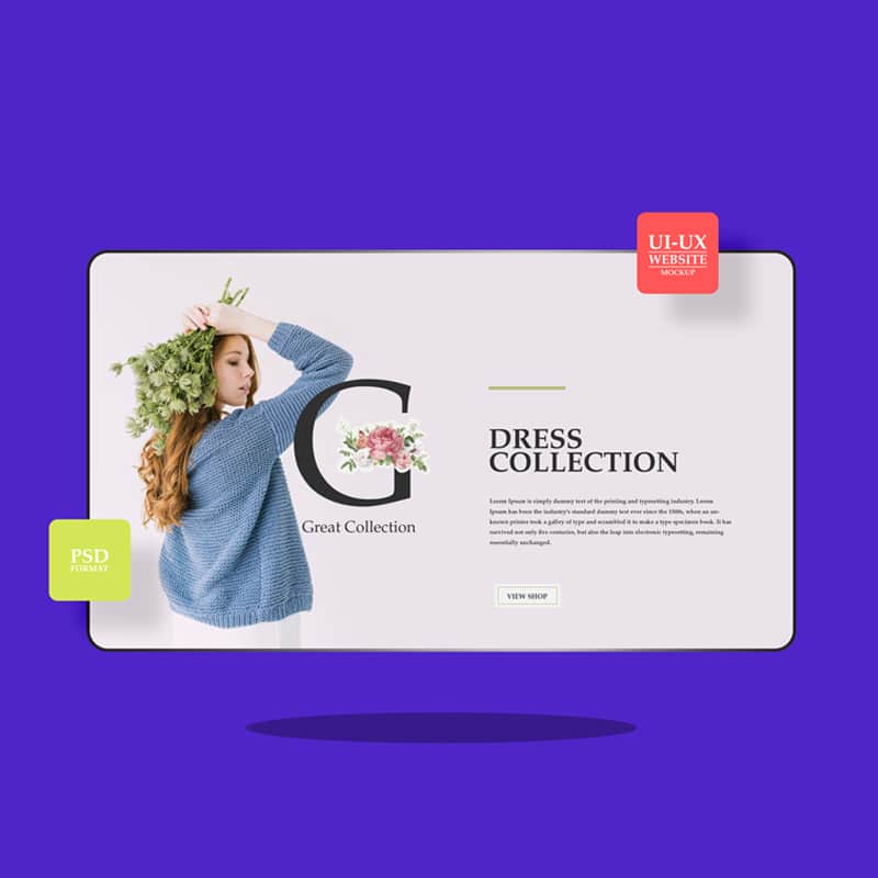 UI-UX Website Mockup PSD Template