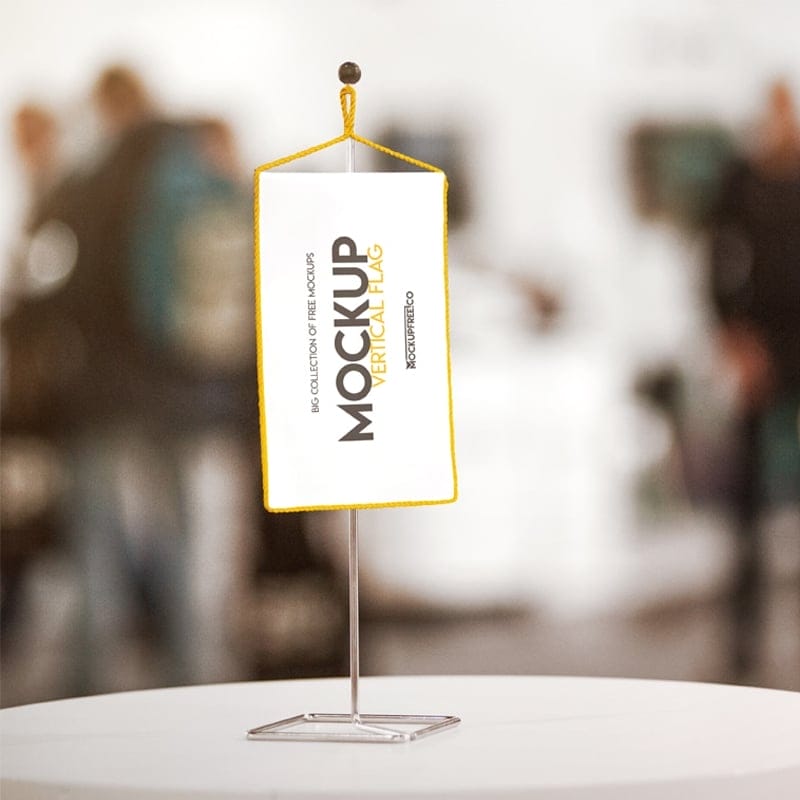 Vertical Flag Free PSD Mockup
