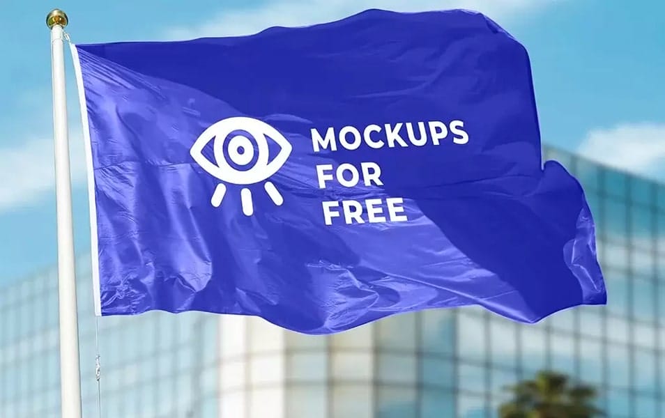 Waving Flag Mockup