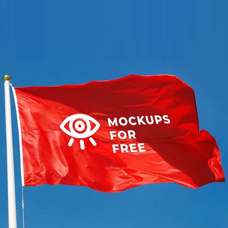 Waving Flag Mockup