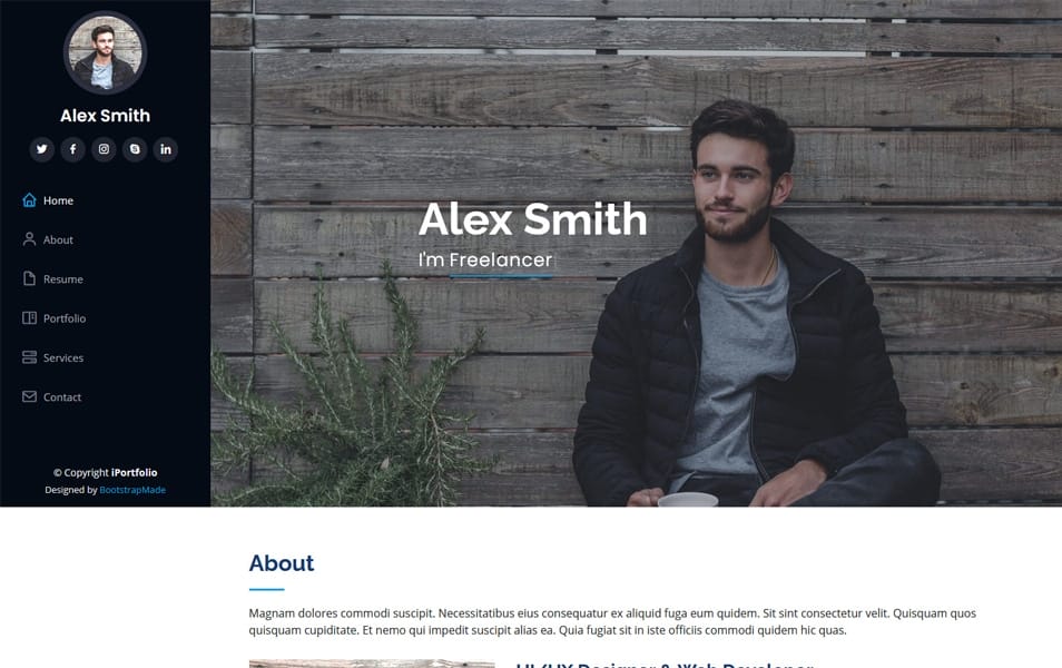 iPortfolio Bootstrap 5 Portfolio Websites Template