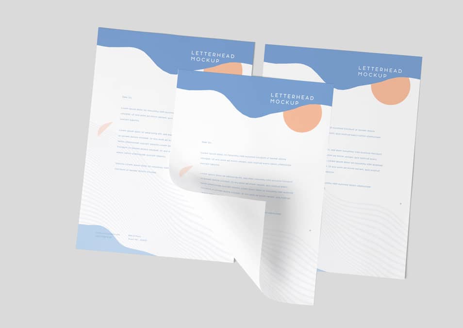A4 Letterhead Mockup PSD