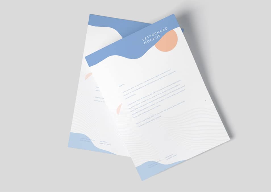A4 Letterhead Mockup PSD
