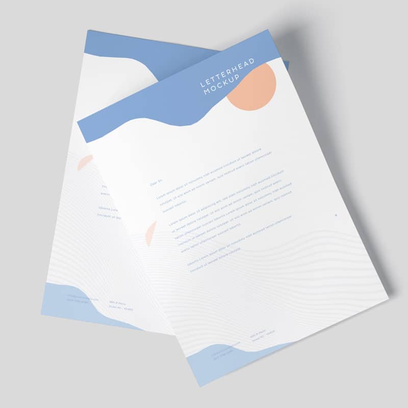 A4 Letterhead Mockup PSD
