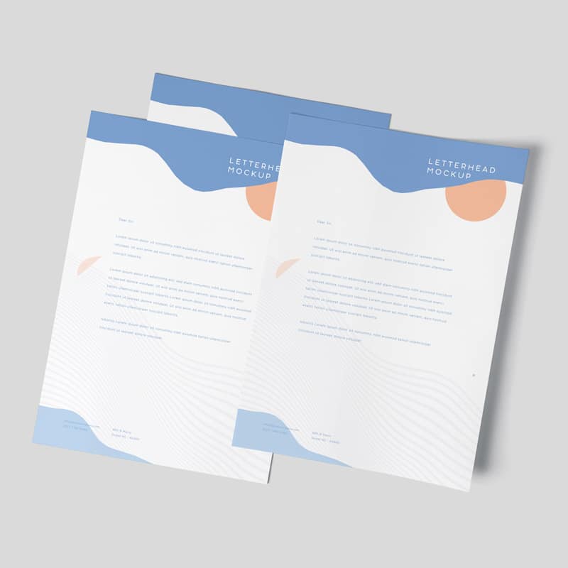 A4 Letterhead Mockup PSD