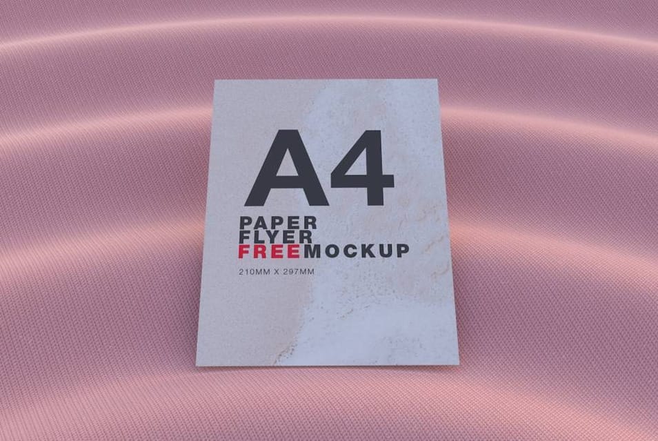 A4 Paper Flyer Free Mockup