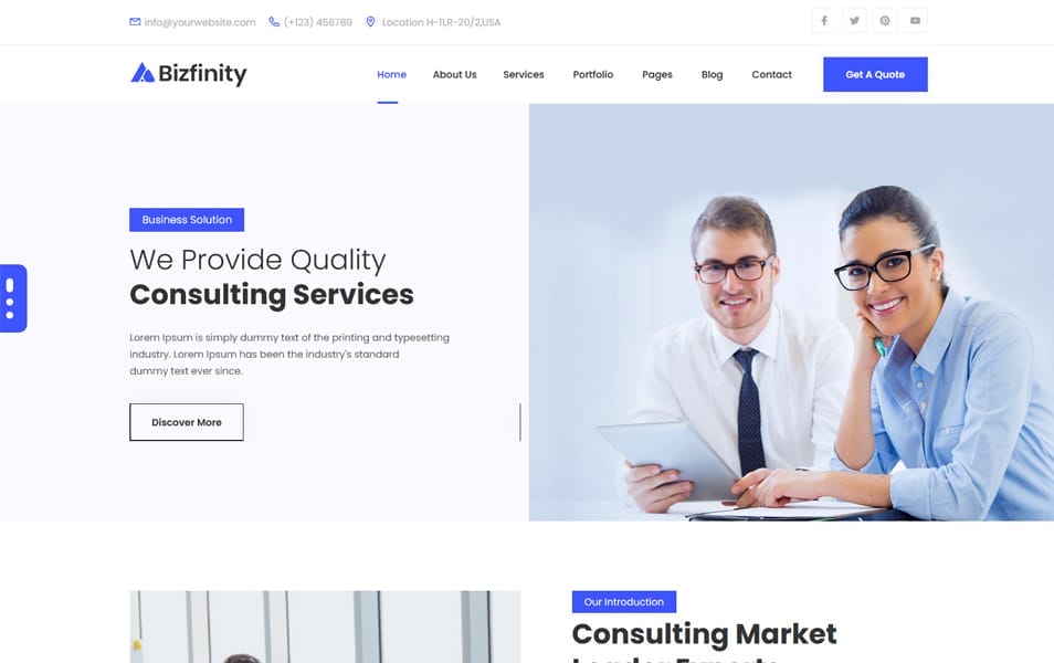 Bizfinity Free Bootstrap 5 Multipurpose Template