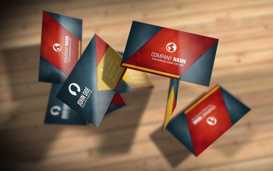 Bouncing Business Cards Mockup