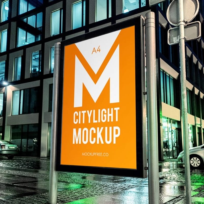 Citylight Poster Free PSD Mockup » CSS Author