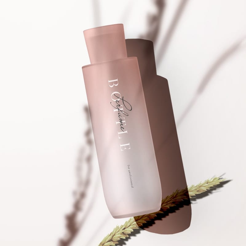 Clear Scene With Bottle And Shadow Overlay Mockup Top View