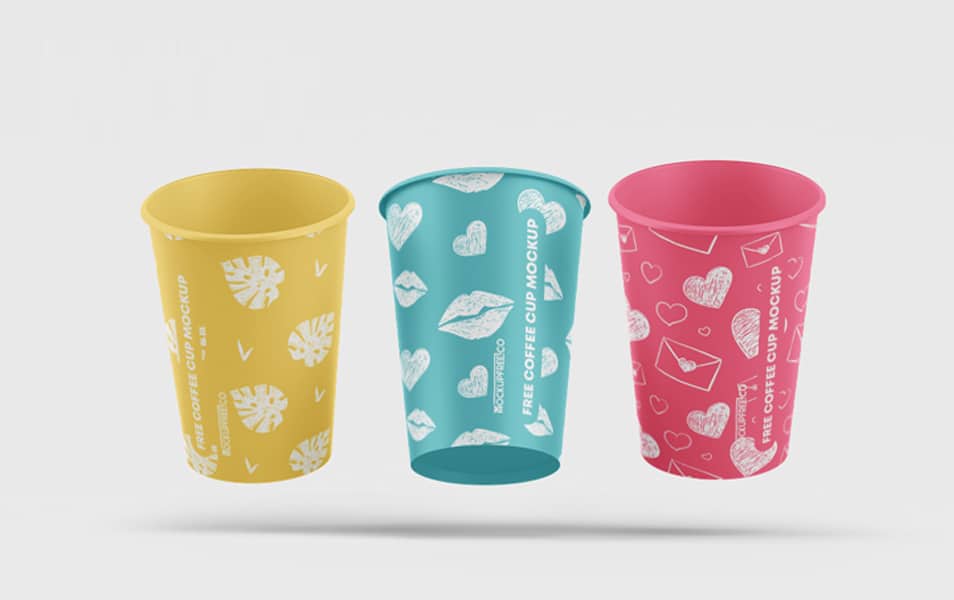 Coffee Paper Cups Free PSD Mockups