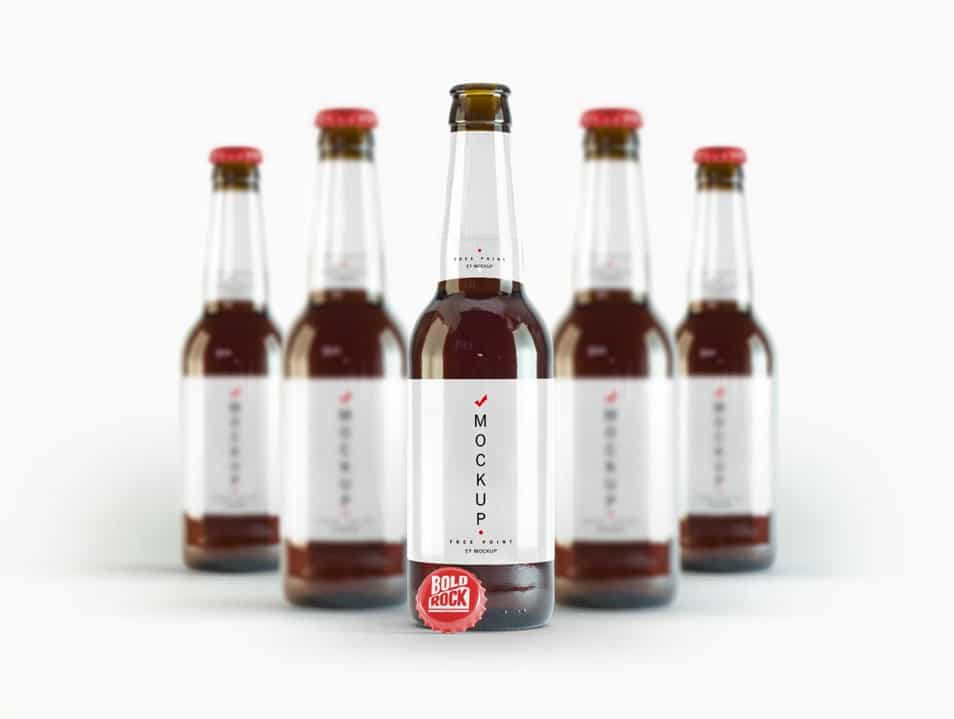 Colorful Juice Bottle Mockup