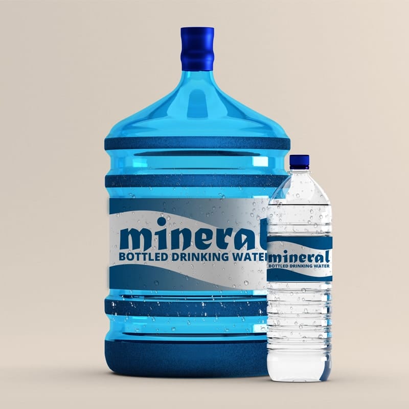 Colurful Water Bottle Mockup