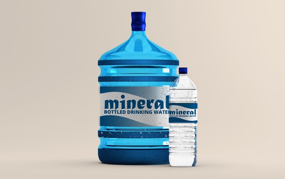Colurful Water Bottle Mockup