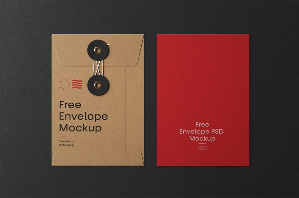 Envelope With String Mockup