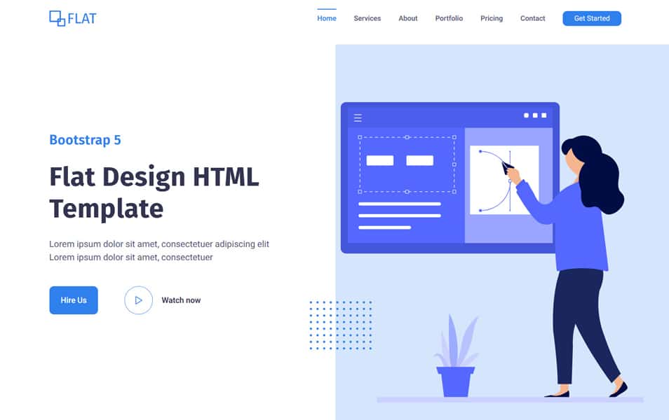 Flat Design HTML Website Template