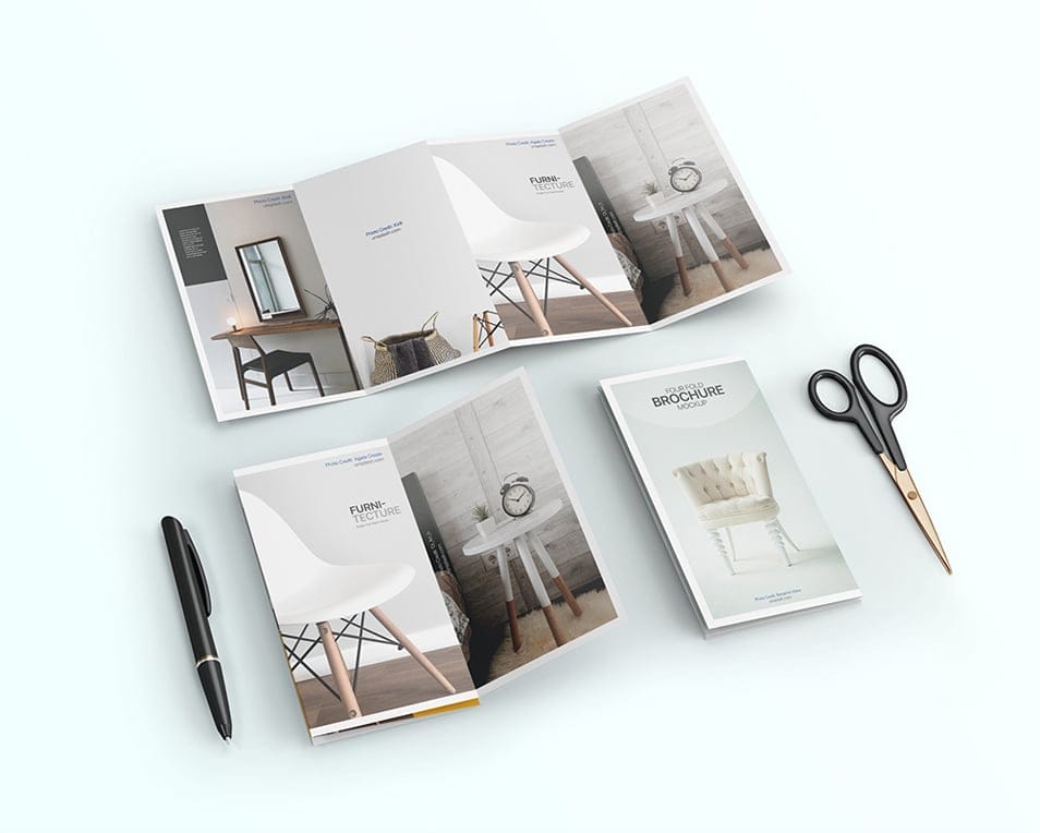 Free 4 Fold Brochure Mockup