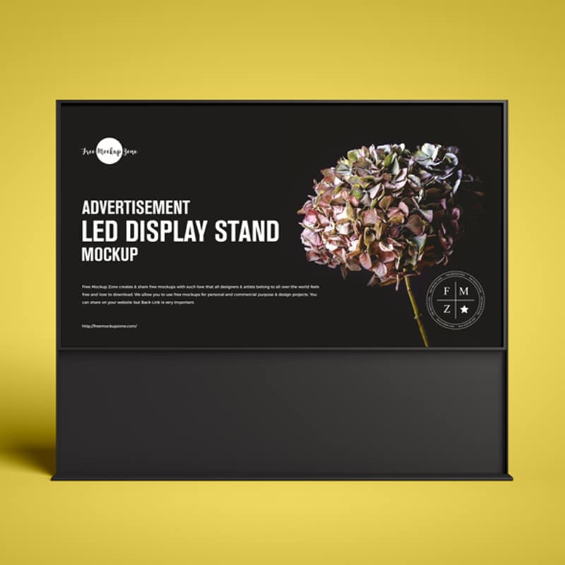 Free Advertisement LED Display Stand Mockup