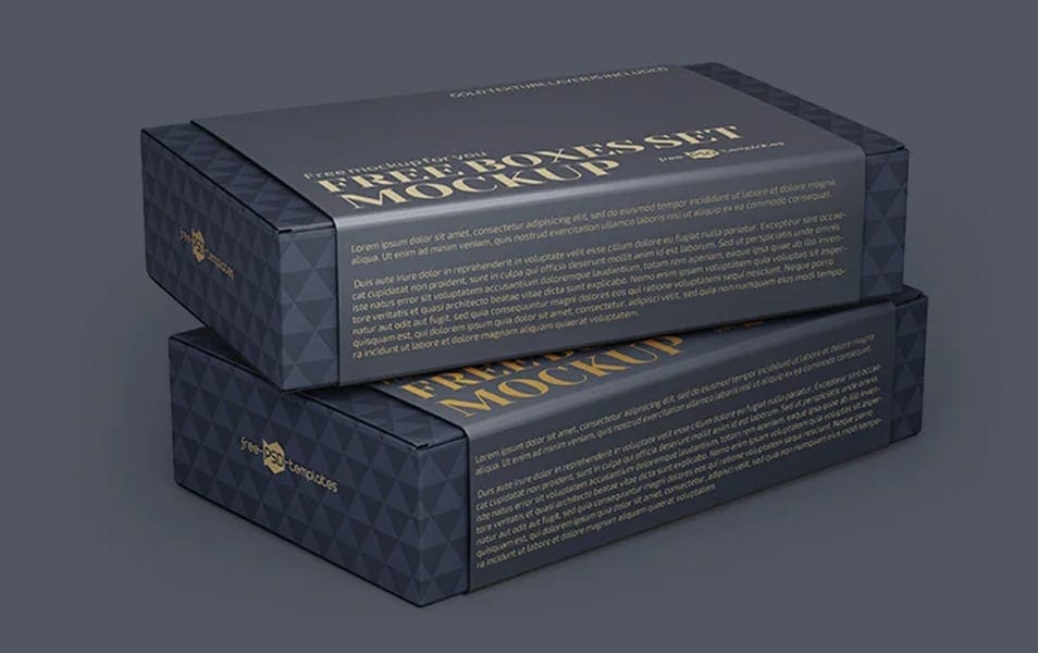Free Boxes Set Mockup Templates in PSD