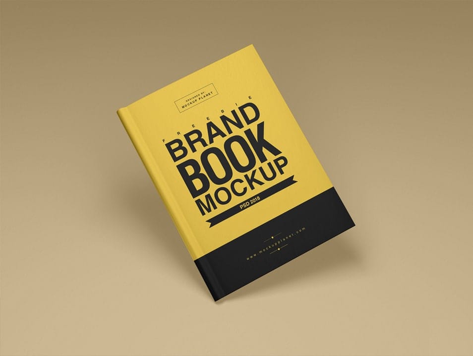 Free Brand Book Cover Mockup PSD