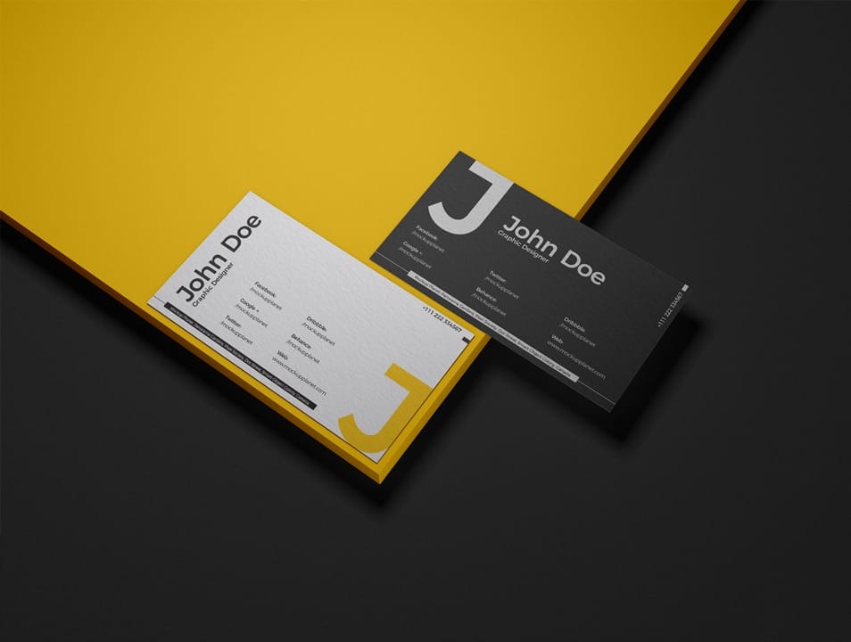 Free Brand Business Cards Mockup PSD