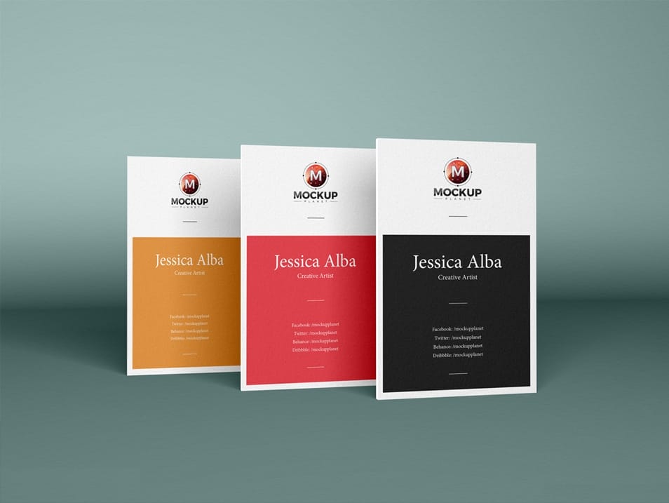 Free Brand Vertical PSD Business Cards Mockup