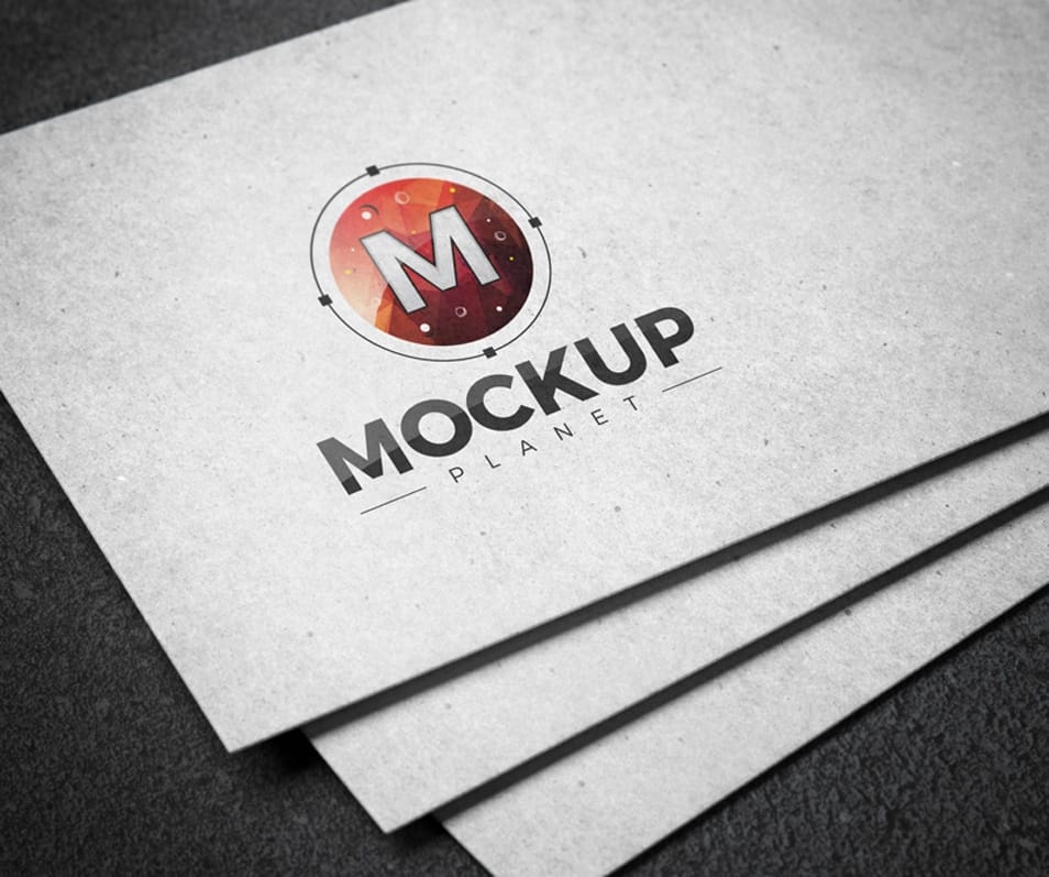 Free Branding Texture Card Logo Mockup PSD