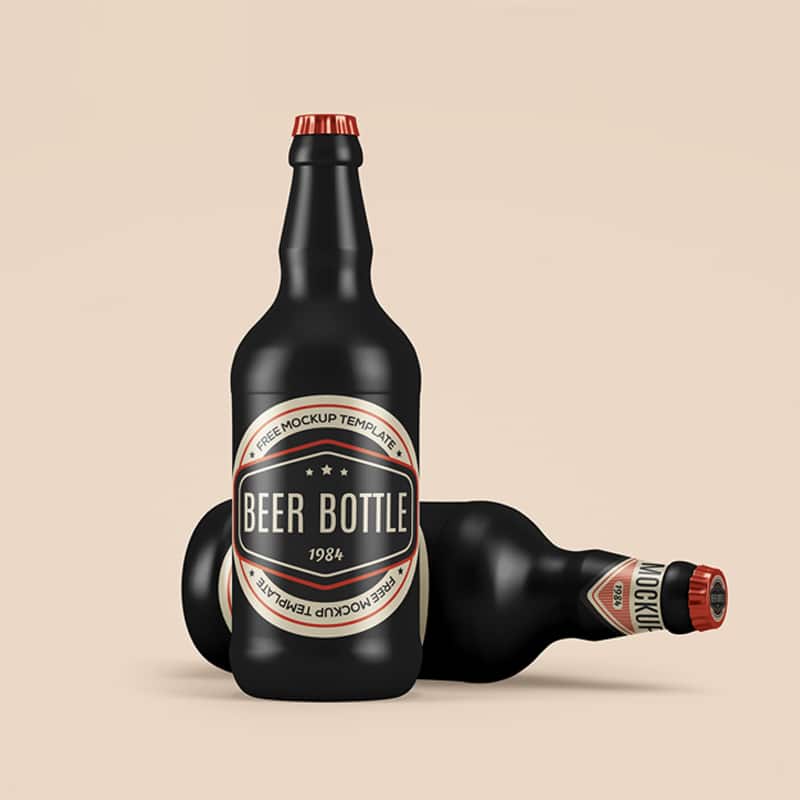 Free Ceramic Beer Bottle Mockups
