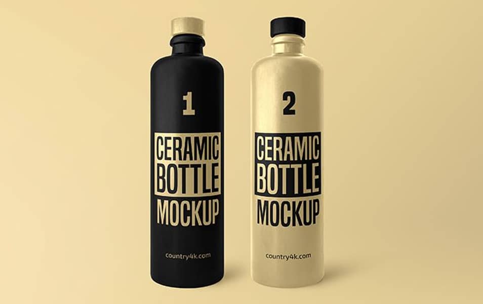 Free Ceramic Bottle MockUp