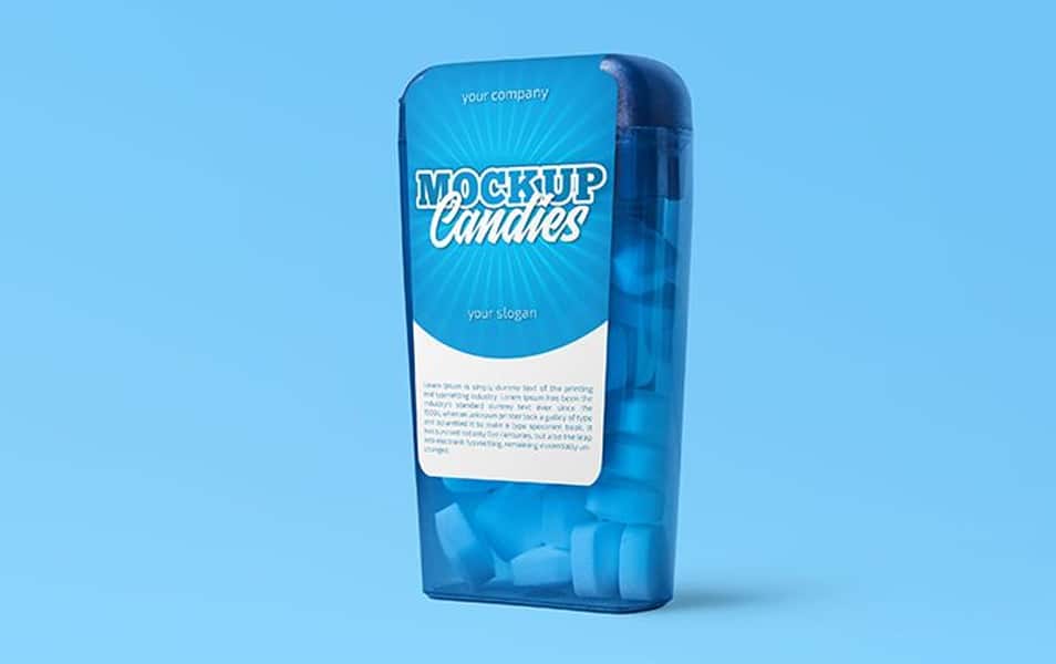 Free Clear Plastic Candy Box Packaging MockUp