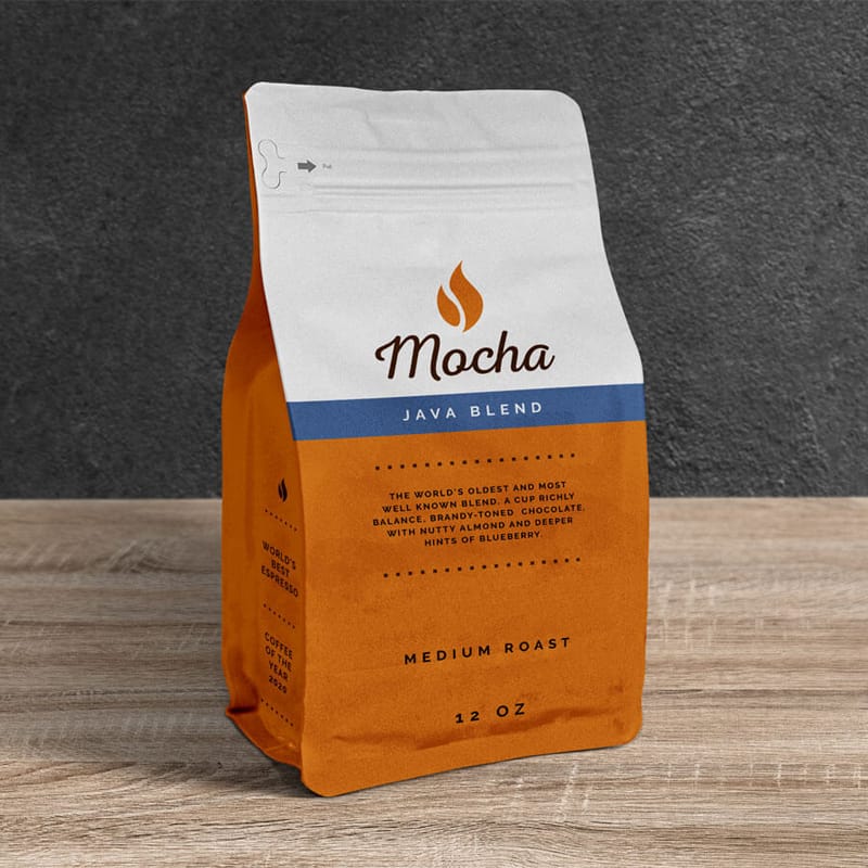 Free Coffee Pouch Packaging Bag Mockup PSD