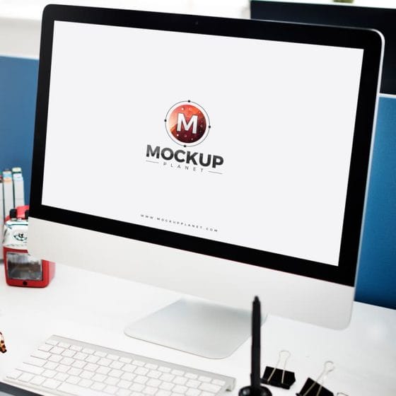 Free Computer Mockup For Website Screen Presentation