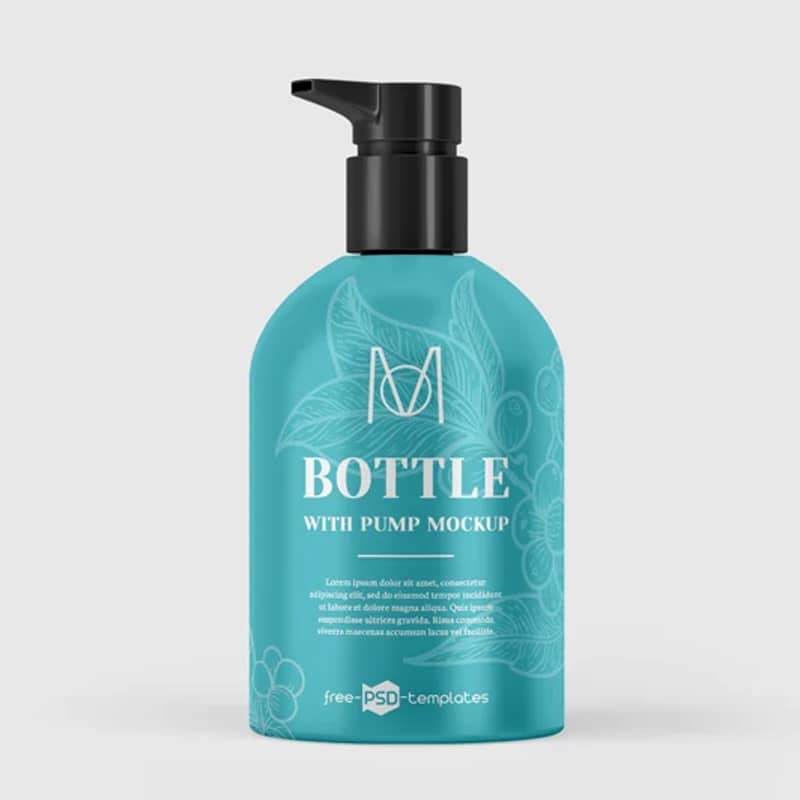 Free Dispenser Pump Bottle Mockup Template