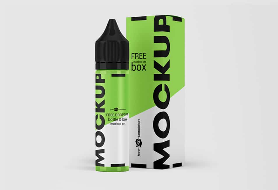 Free Dropper Bottle PSD Mockup Set