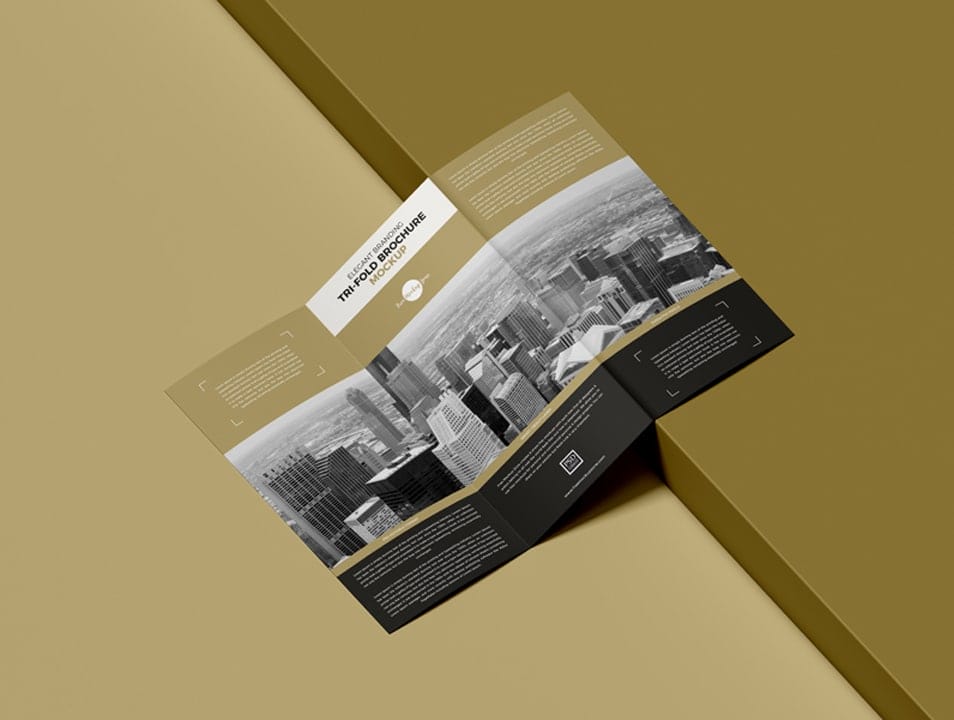 Free Elegant Branding Tri-Fold Brochure Mockup