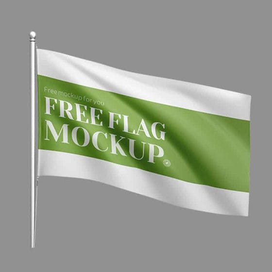 Free Flag Mockup Template in PSD