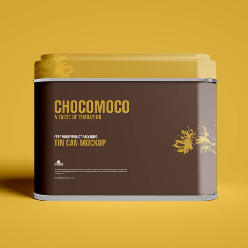 Free Food Product Packaging Tin Can Mockup