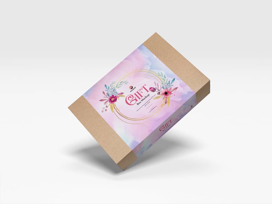 Free Gift Box Mockup For Packaging