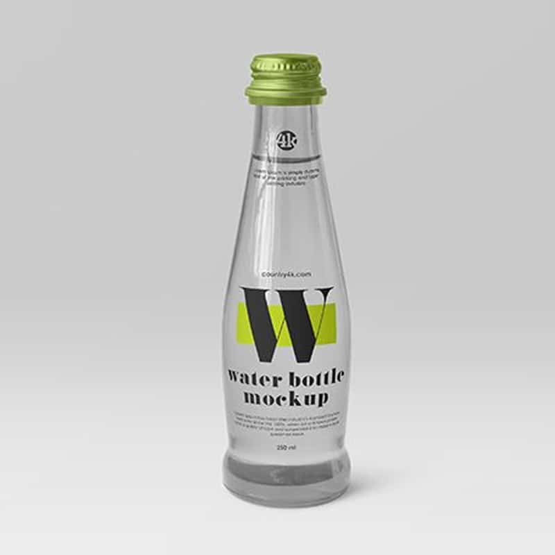Free Glass Water Bottle Mockup