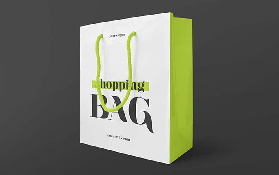 Free Glossy Shopping Bag Mockup