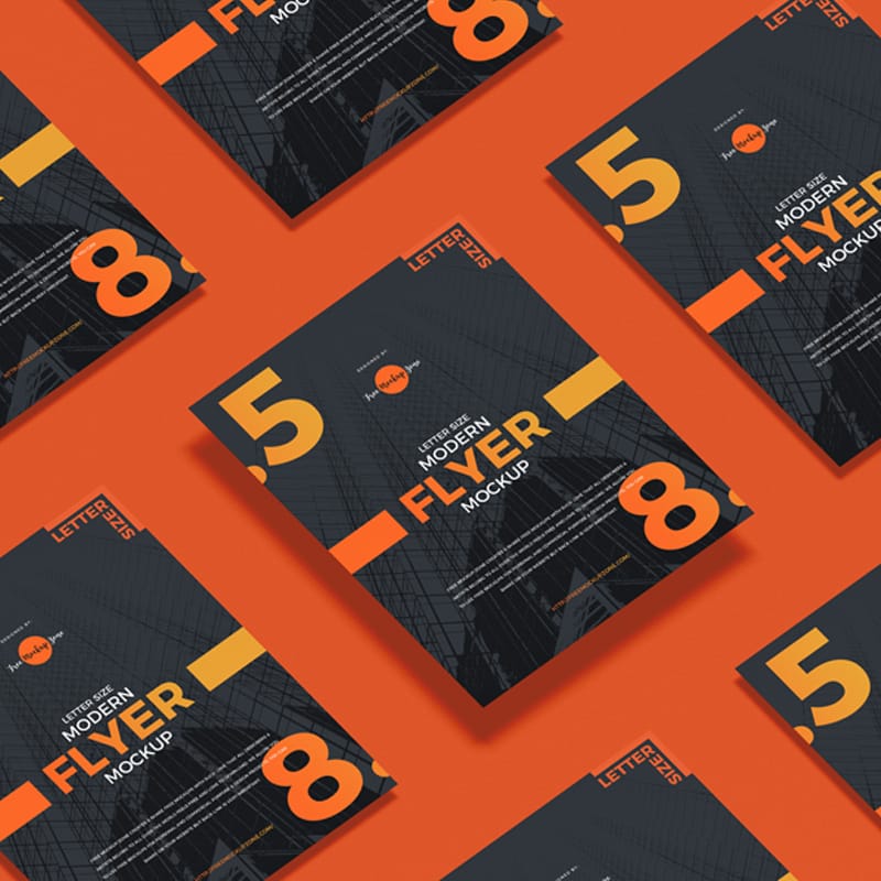 Free Letter Size Modern Flyer Mockup