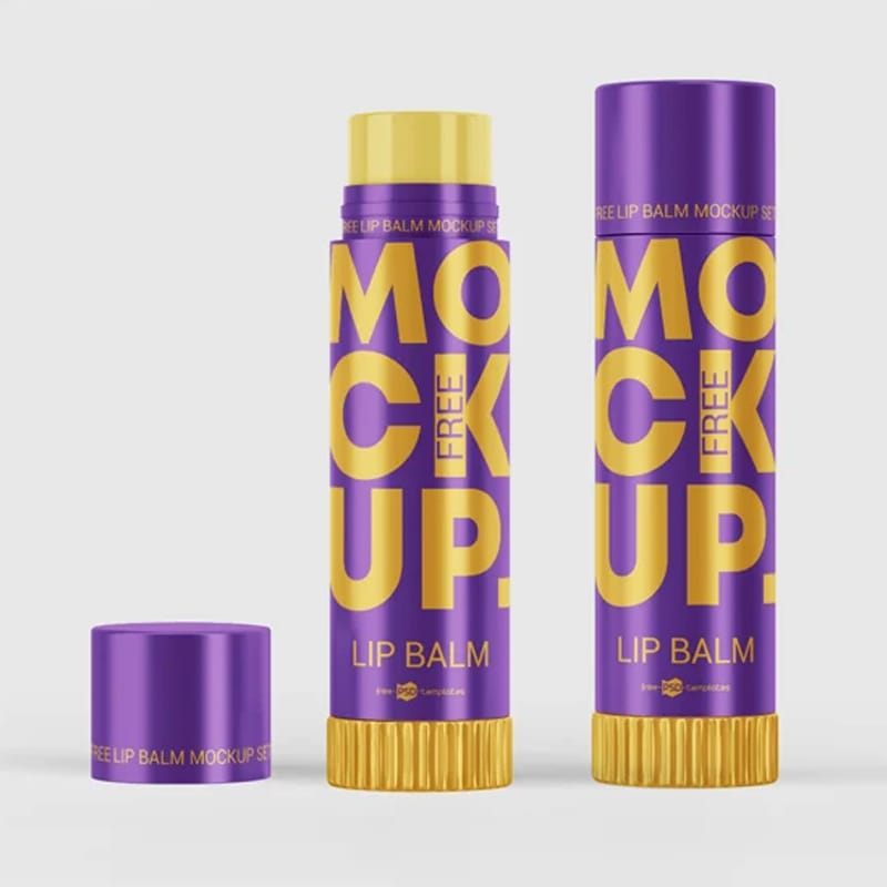 Free Lip Balm Mockup Set Template