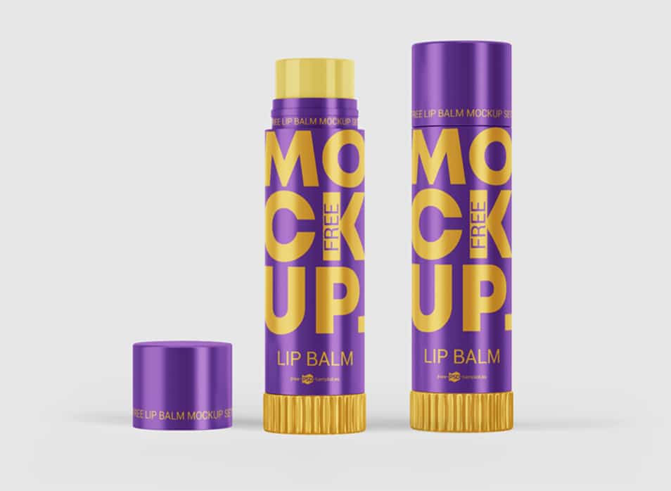 Free Lip Balm Mockup Set Template